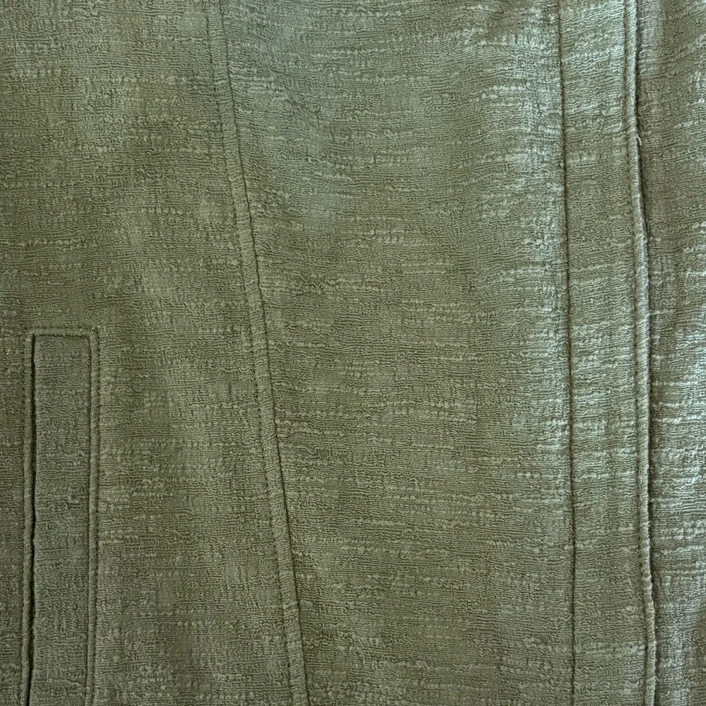 Vince Cypress Scuba Frise Moto Jacket XS Green Asymmetrical Zip Stretch Travel